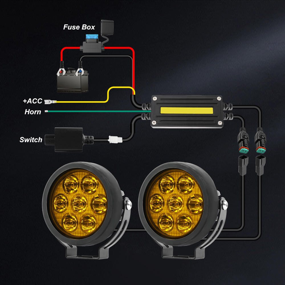 motorcycle auxiliary light 7led