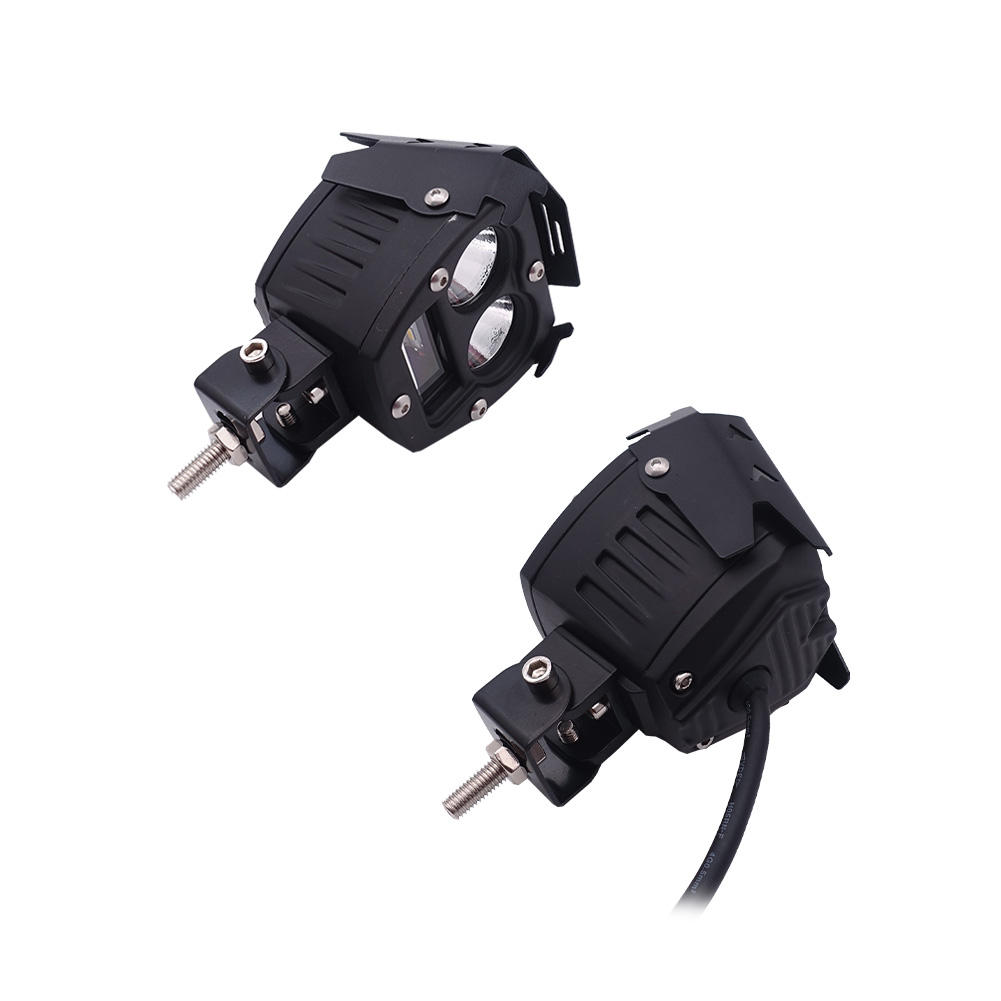 motorcycle fog light 12 80v dual color led high low beam waterproof auxiliary light