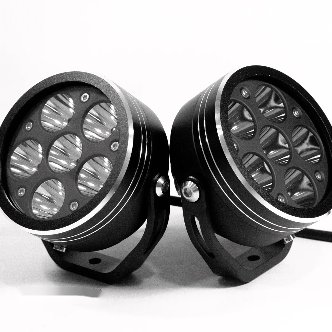 110W motorcycle fog light front view with 6 LED beads