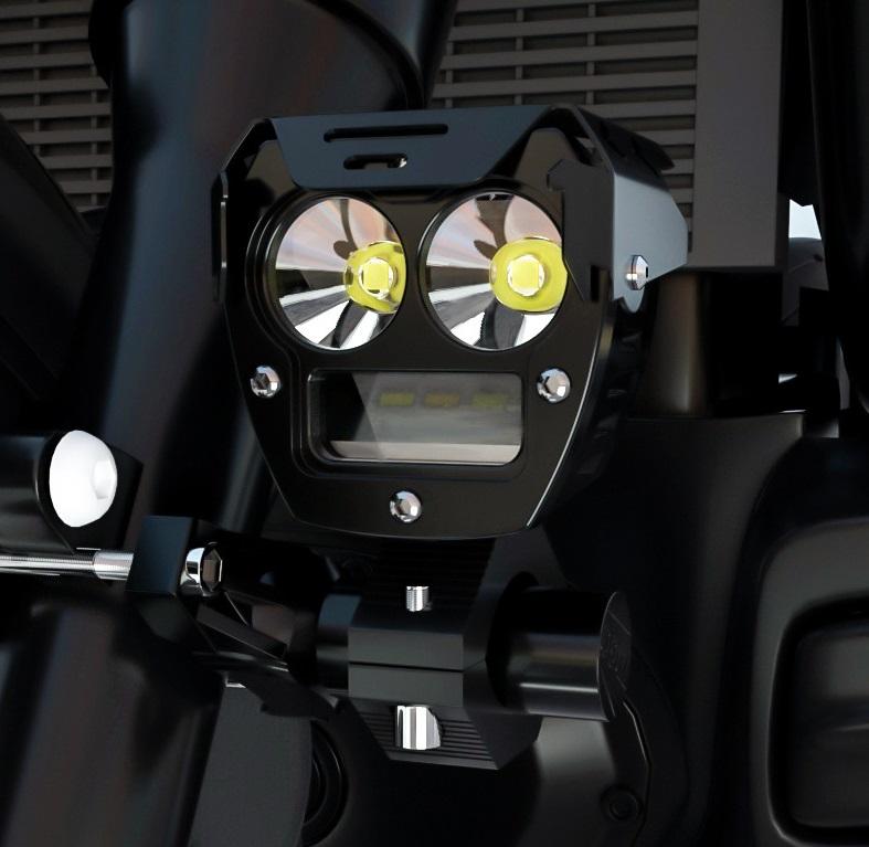 motorcycle fog light 12 80v dual color led high low beam waterproof auxiliary light