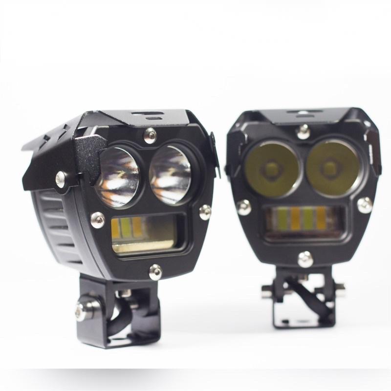 motorcycle fog light 12-80V dual color LED front view