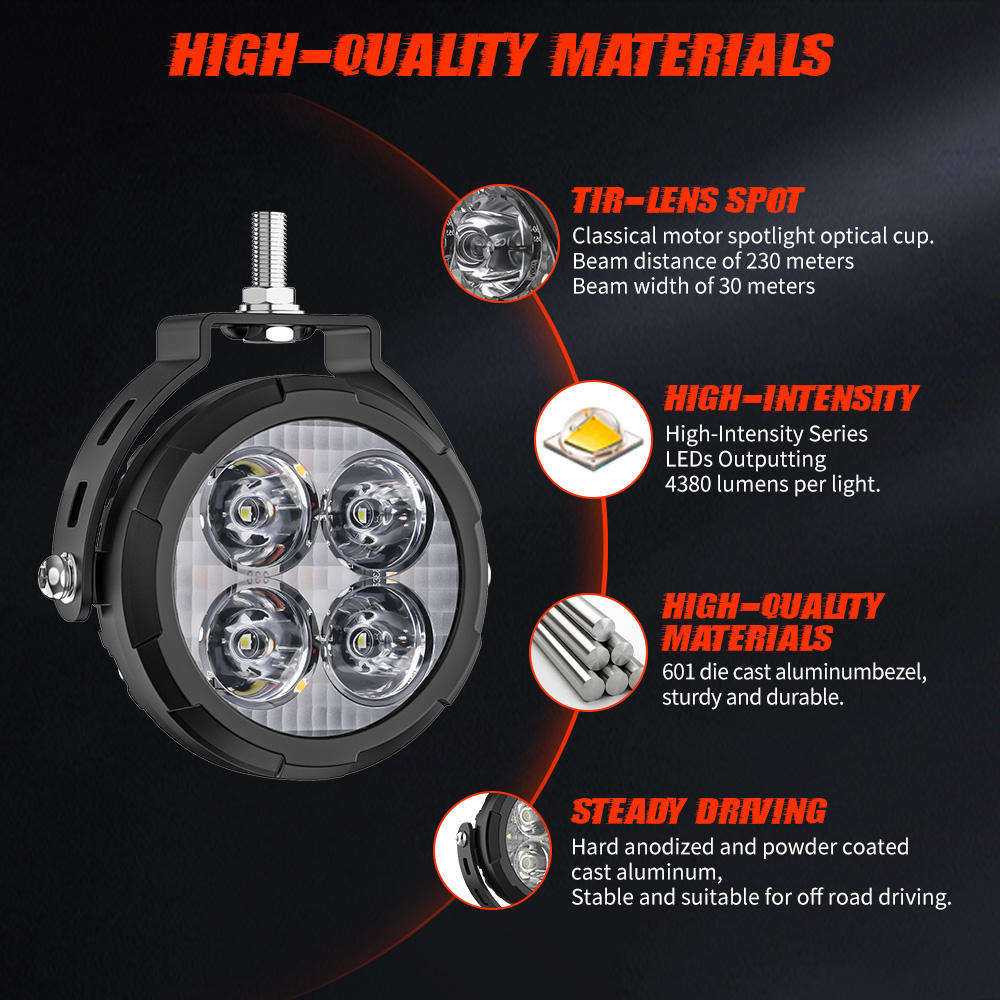 3.5 inch motorcycle led auxiliary light side
