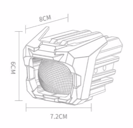 aluminum housing motorcycle led spotlight light size