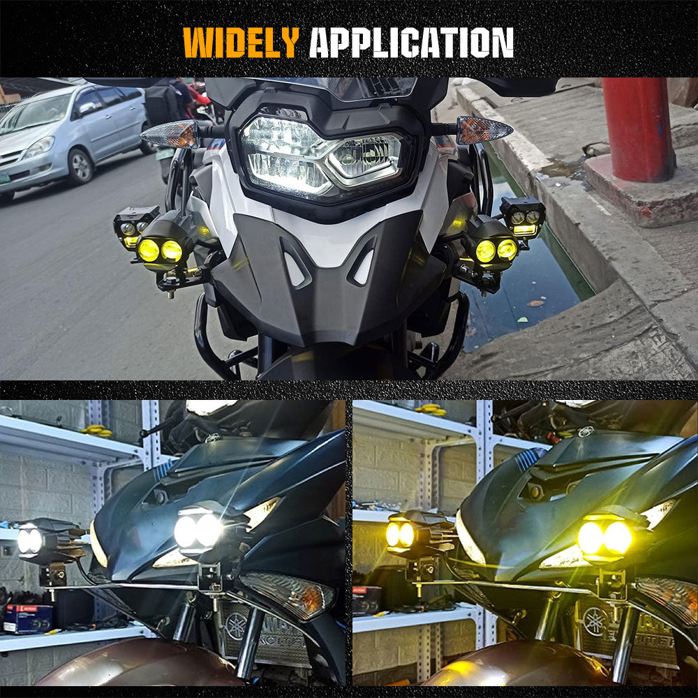 dual color led motorcycle fog light white yellow install