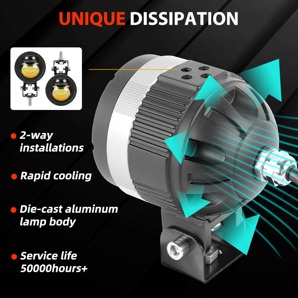 led projector motorcycle auxiliary light fan