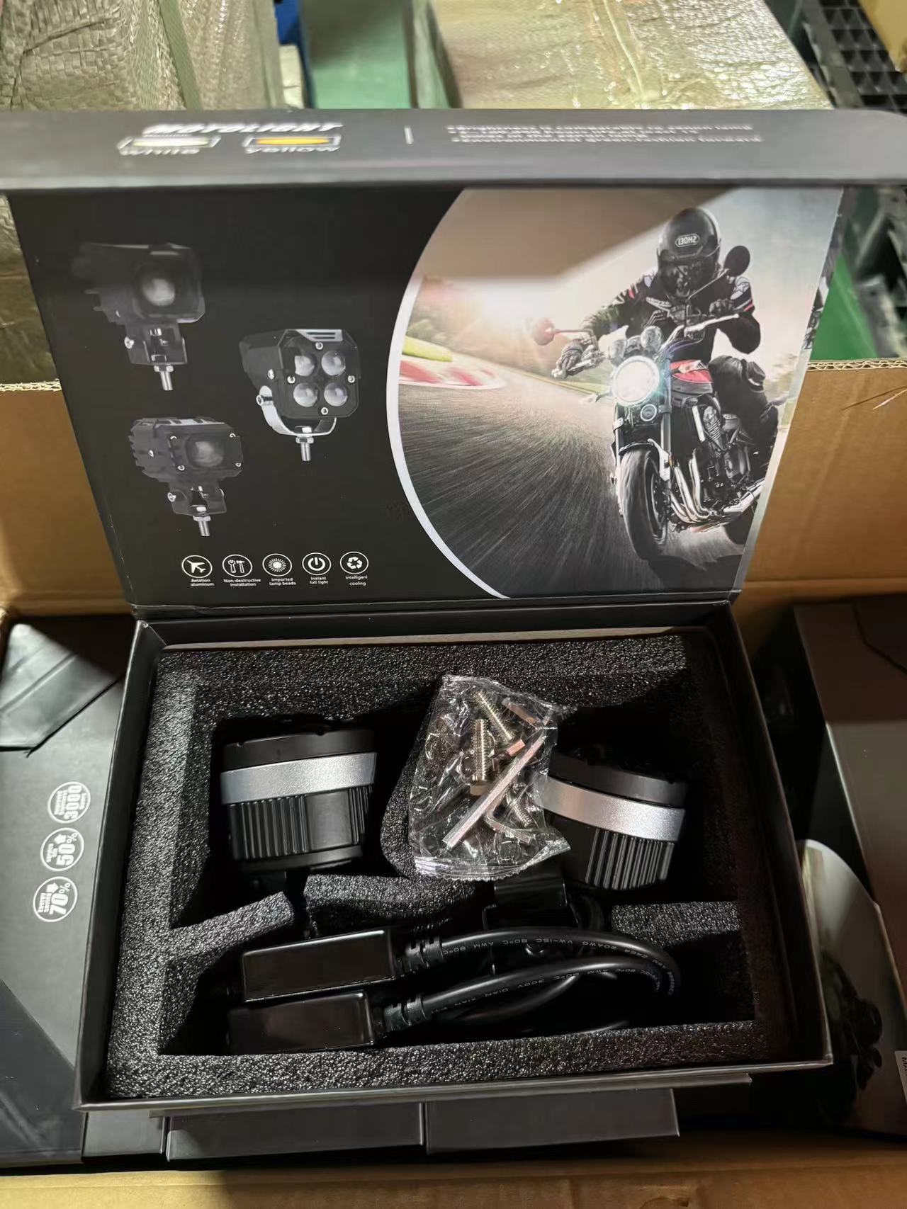 led projector motorcycle auxiliary light package