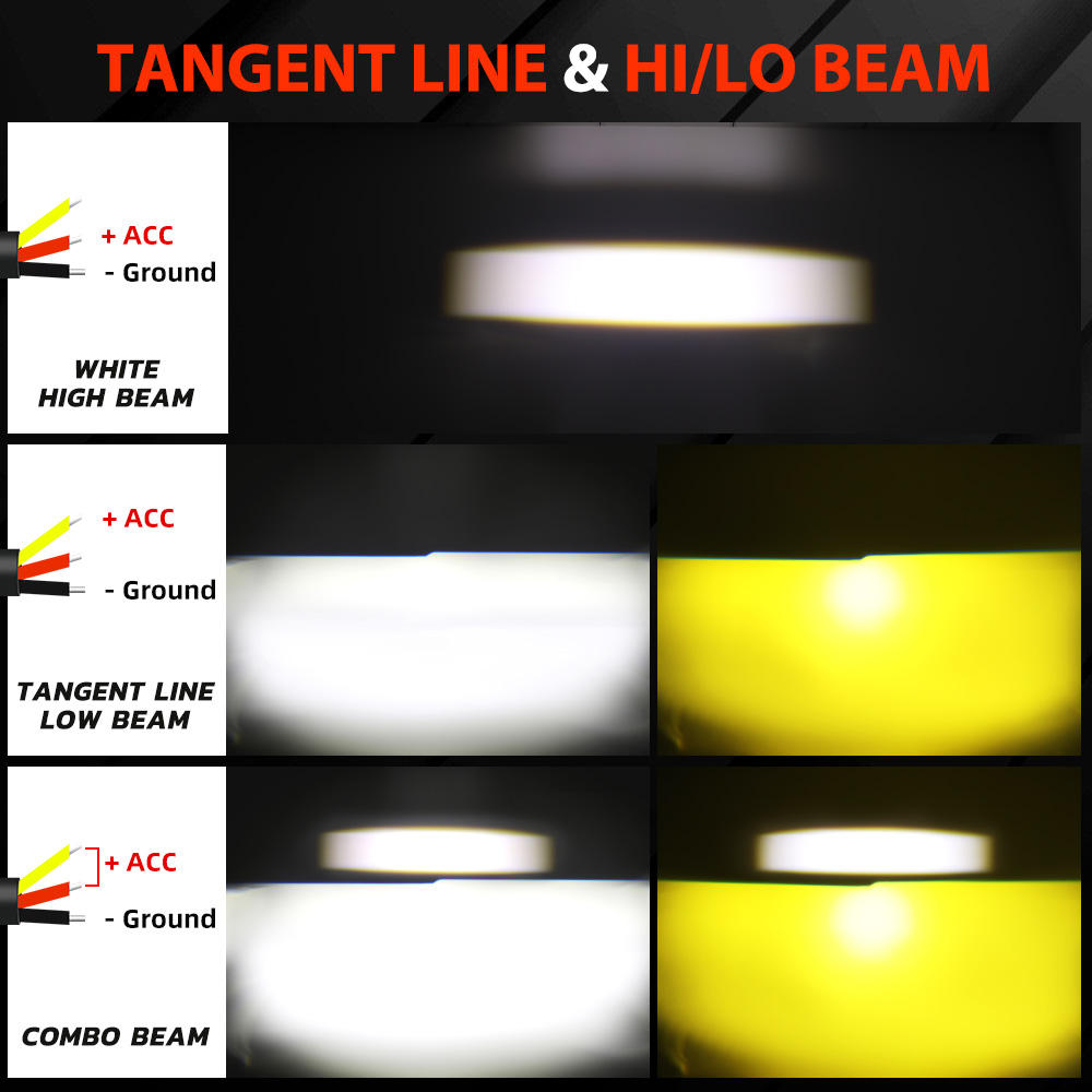 led projector motorcycle auxiliary light yellow white color