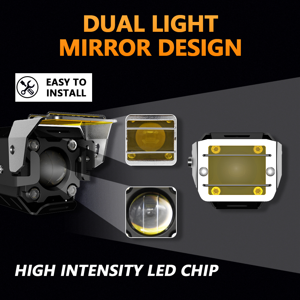 single projector motorcycle auxiliary light install mount