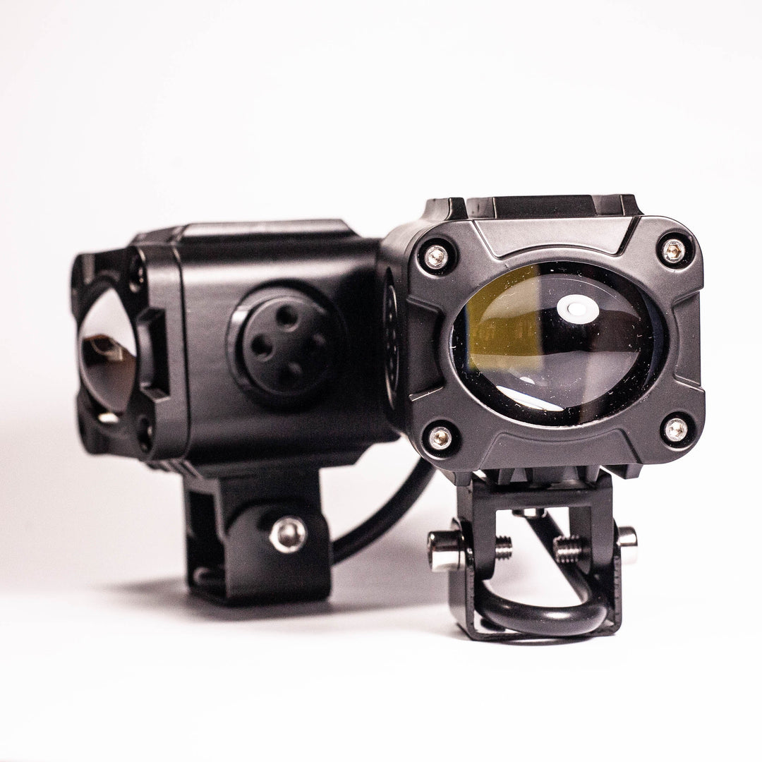 single projector motorcycle spotlight main front