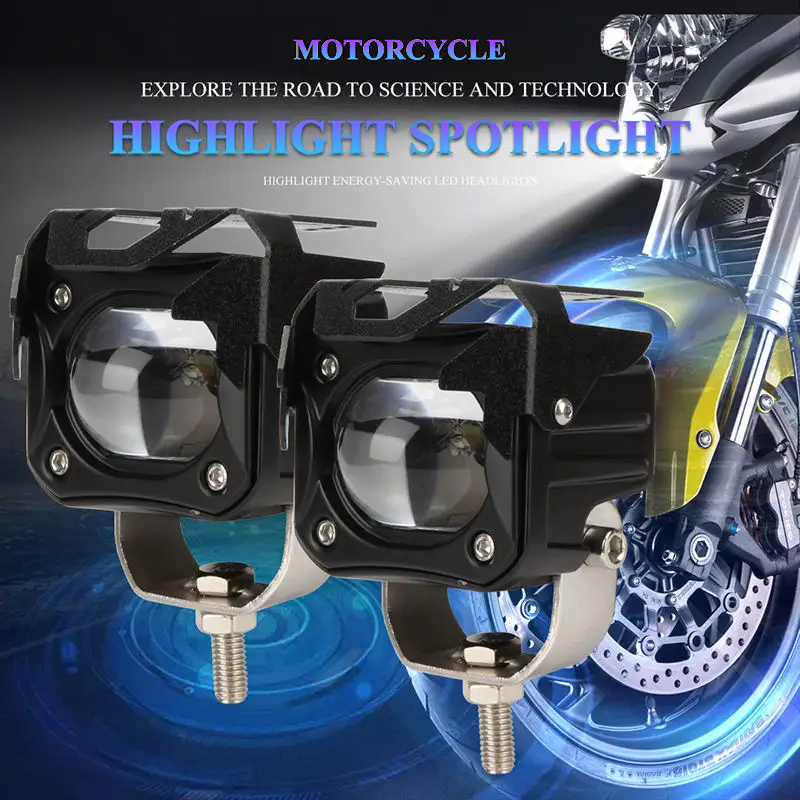 square projector motorcycle auxiliary light mount installation