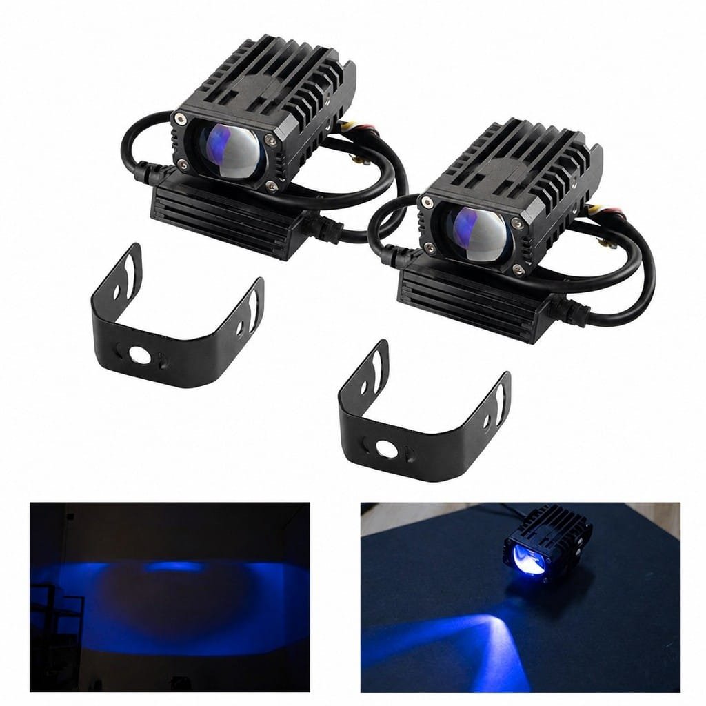 Motorcycle Grille Fog Light 60W Dual Color Cut-off Near Light - Image 2