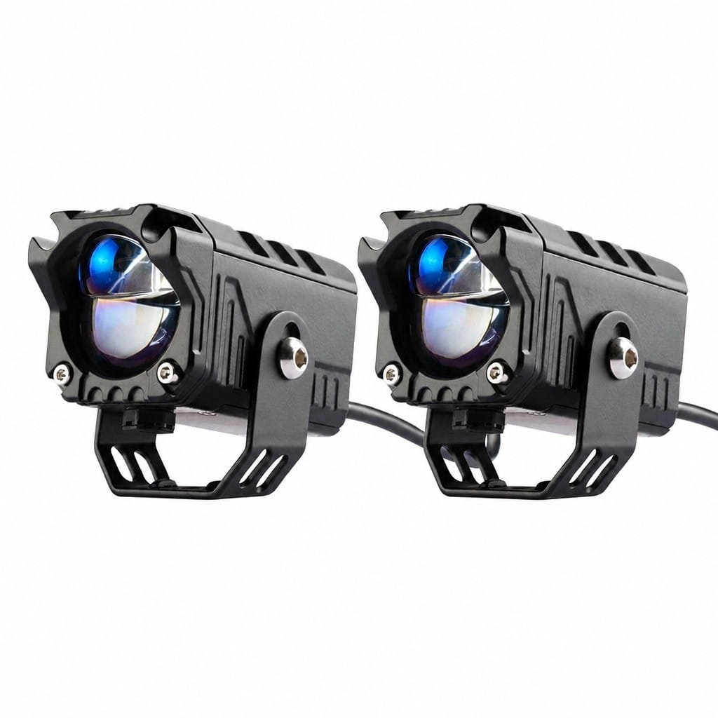 Motorcycle Lens Spotlight 80W Dual Color Devil Eye Auxiliary Light - Image 2