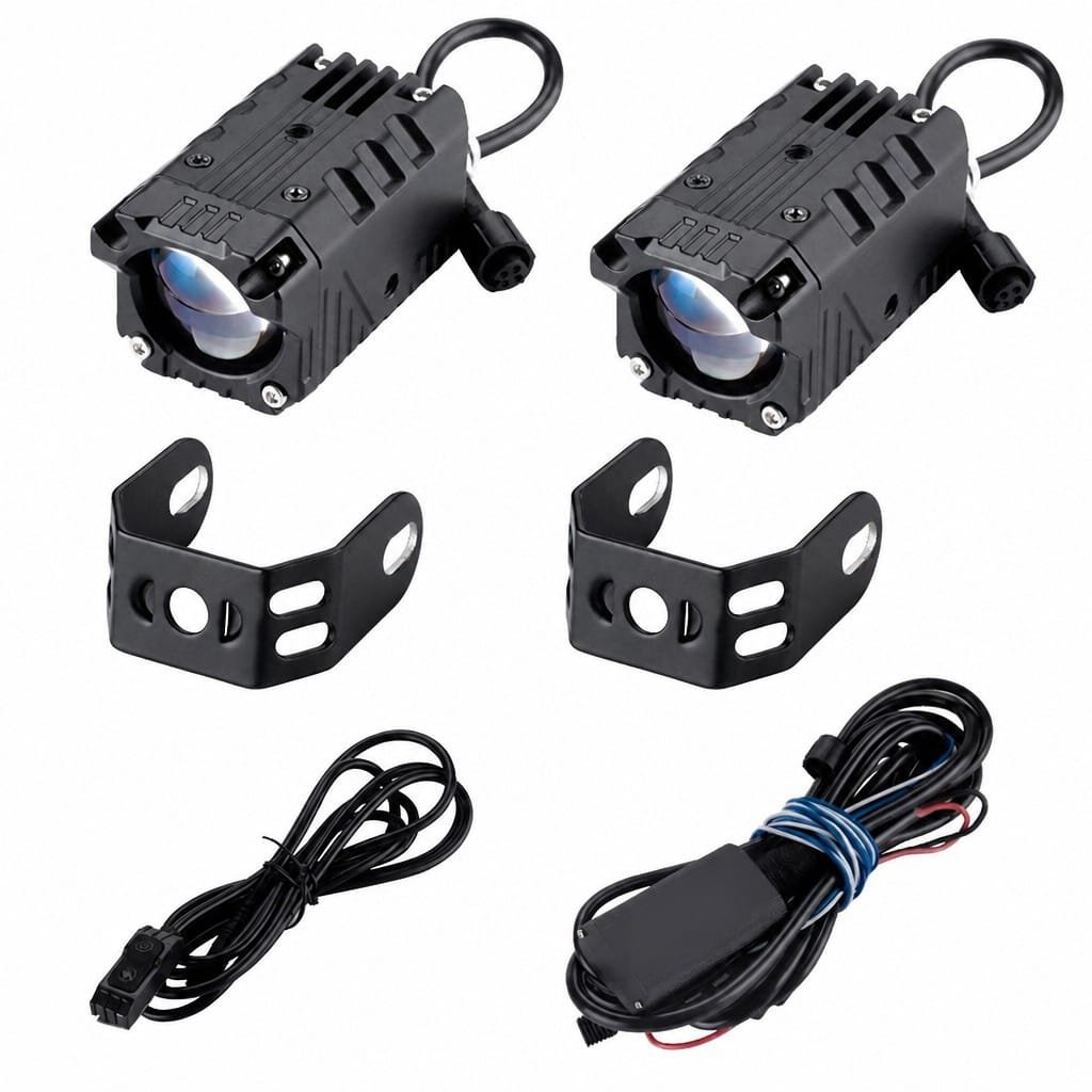Motorcycle Lens Spotlight 80W Dual Color Devil Eye Auxiliary Light - Image 4