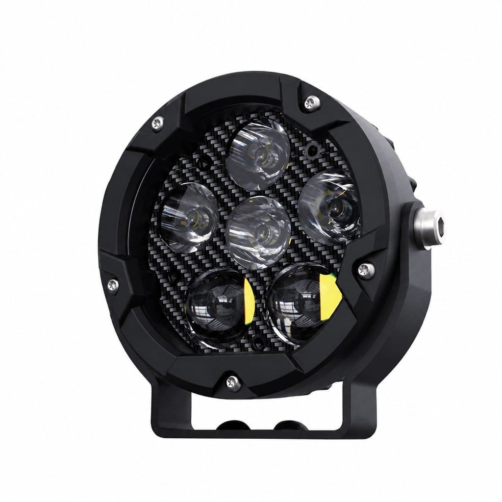 Motorcycle Headlight 180W 6-Lens Round LED Auxiliary Light - Image 4