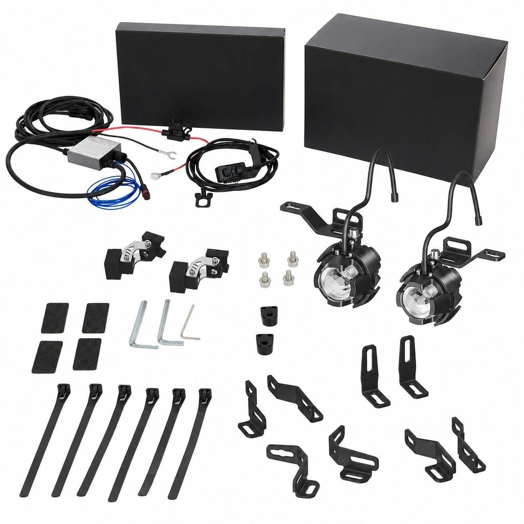 Motorcycle LED Auxiliary Light 50W Hidden Mount Scooter Driving Light - Image 2