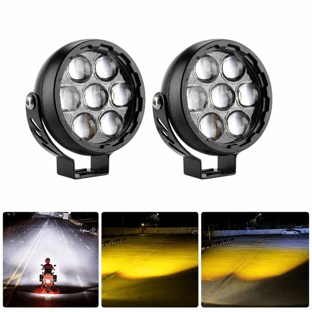 Motorcycle Spot Light 140W Quick Release 7-Lens Cut-off Beam - Image 3